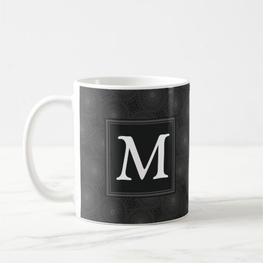Monogram patroon van koolcirkels koffiemok (Links)