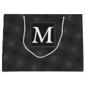Monogram patroon van koolcirkels large cadeautasje (Voorkant)