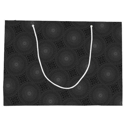 Monogram patroon van koolcirkels large cadeautasje (Achterkant)