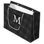 Monogram patroon van koolcirkels large cadeautasje (Voorkant Gekanteld)