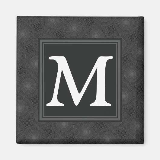 Monogram patroon van koolcirkels magneet (Voorkant)