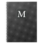 Monogram patroon van koolcirkels notitieboek (Voorkant)