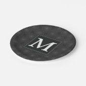 Monogram patroon van koolcirkels papieren bordje (Gekanteld)