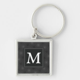 Monogram patroon van koolcirkels sleutelhanger