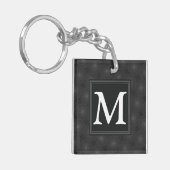 Monogram patroon van koolcirkels sleutelhanger (Voorkant Links)