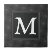 Monogram patroon van koolcirkels tegeltje (Voorkant)