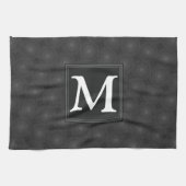 Monogram patroon van koolcirkels theedoek (Horizontaal)