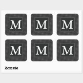 Monogram patroon van koolcirkels vierkante sticker (Vel)