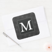 Monogram patroon van koolcirkels vierkante sticker (Envelop)