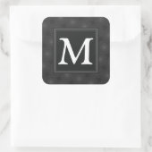 Monogram patroon van koolcirkels vierkante sticker (Tas)
