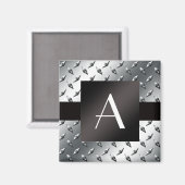 Monogram patroon van zilverdiamant bord magneet (Voorkant / Achterkant)