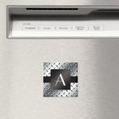 Monogram patroon van zilverdiamant bord magneet (Insitu (Vaatwasser))