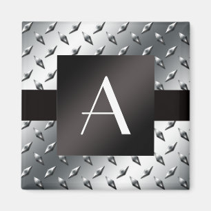 Monogram patroon van zilverdiamant bord magneet