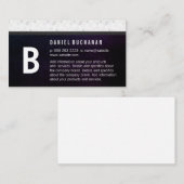 Monogram/Patroon verdrievoudigt Paarse textuur Visitekaartje (Voorkant / Achterkant)