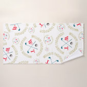 Monogram Patroon voor Golf Spelers Wit Badhanddoek (Badhanddoek)