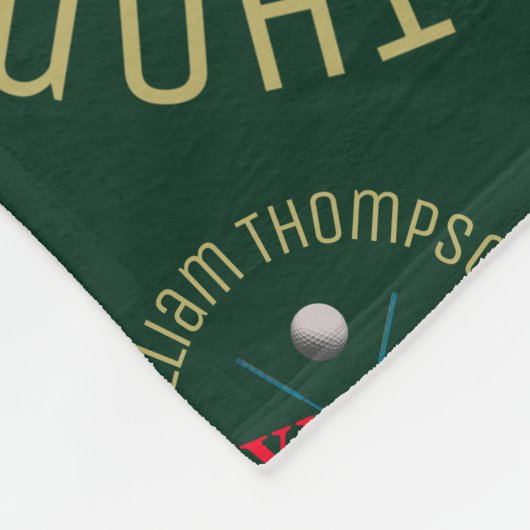 Monogram Patroon voor Golfspelers Donkergroen Groo Fleece Deken (Hoek)