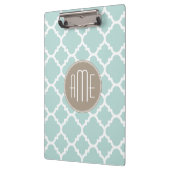 Monogram patroonmonogram pastel Mint en Tan Quatre Klembord (Links)