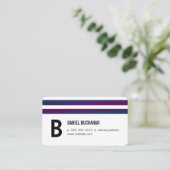 Monogram / Patroonversiering Stripes Visitekaartje (Staand voorkant)