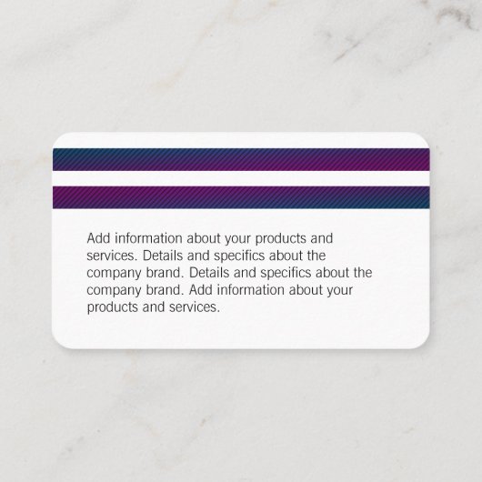 Monogram / Patroonversiering Stripes Visitekaartje (Achterkant)