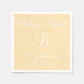 Monogram Peach Classy Colour Coordinated Napkins Servet (Voorkant)