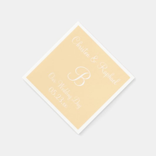 Monogram Peach Classy Colour Coordinated Napkins Servet (Hoek)