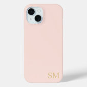 Monogram Peach Gold Minimalist Initialen Case-Mate iPhone Case (Achterkant)