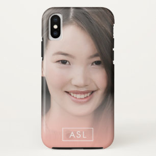 Monogram Peach Overlay Enkelvoudige foto Case-Mate iPhone Case