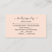 Monogram Peach Roos Wedding RSVP Enclosure Kaart (Voorkant)