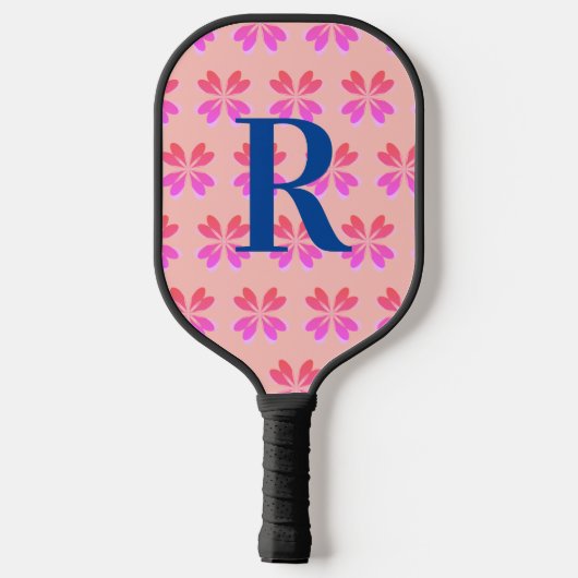 Monogram Peach Roze Retro Pickleball Paddle (Achterkant)