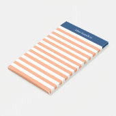 Monogram Peach Striped Post-it® Notes (Schuin)