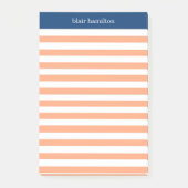 Monogram Peach Striped Post-it® Notes (Voorkant)