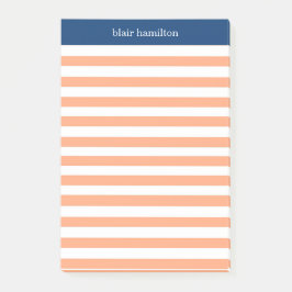 Monogram Peach Striped Post-it® Notes