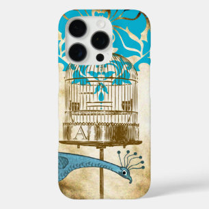 Monogram Peacock Birdcage Damask iPhone 5 iPhone 16 Pro Hoesje