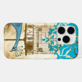 Monogram Peacock Birdcage Damask iPhone Case-Mate iPhone Case (Achterkant (horizontaal))