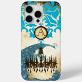 Monogram  Peacock Chandelier Damask Case-Mate iPhone Case (Achterkant)