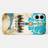 Monogram Peacock Chandelier Damask Case-Mate iPhone Case (Achterkant (horizontaal))