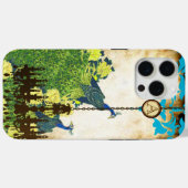 Monogram Peacock Chandelier Damask iPhone Case-Mate iPhone Case (Achterkant (horizontaal))