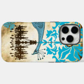 Monogram Peacock Chandelier Damask iPhone Case-Mate iPhone Case (Achterkant (horizontaal))