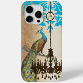 Monogram Peacock Chandelier Damask iPhone Case-Mate iPhone Case (Achterkant)