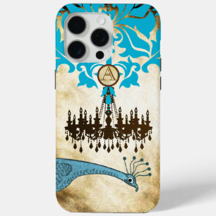 Monogram Peacock Chandelier Damask iPhone 15 Pro Max Hoesje