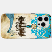 Monogram  Peacock Chandelier Damask iPhone Case-Mate iPhone Case (Achterkant (horizontaal))