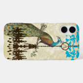 Monogram Peacock Chandelier Damask iPhone Case-Mate iPhone Case (Achterkant (horizontaal))
