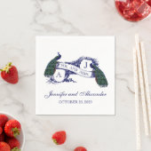 Monogram Peacock Trouwpapier servetten (Insitu)