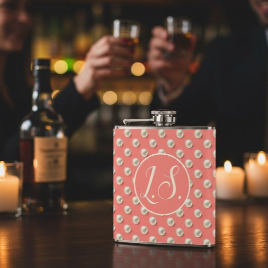 Monogram Pearl Accent Coral Heupfles