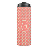 Monogram Pearl Accent Coral  Thermosbeker (Voorkant)