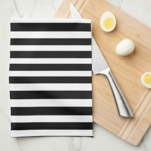 Monogram Penguin Black en White Stripes Theedoek