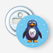 Monogram Penguin Button Flesopener (Voorkant)