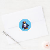 Monogram penguin Classic Round Sticker (Envelop)