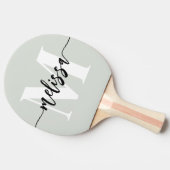 Monogram Penseel kalligrafie Groen Tafeltennisbatje (Zijkant)