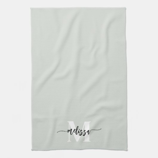 Monogram Penseel kalligrafie Groen Theedoek (Verticaal)